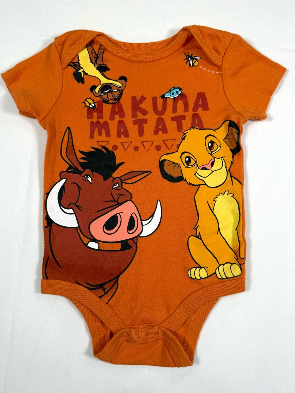 DISNEY Baby Boy Lion King Bodysuit 12M Simba Pumbaa Hakuna Matata Safari Zoo